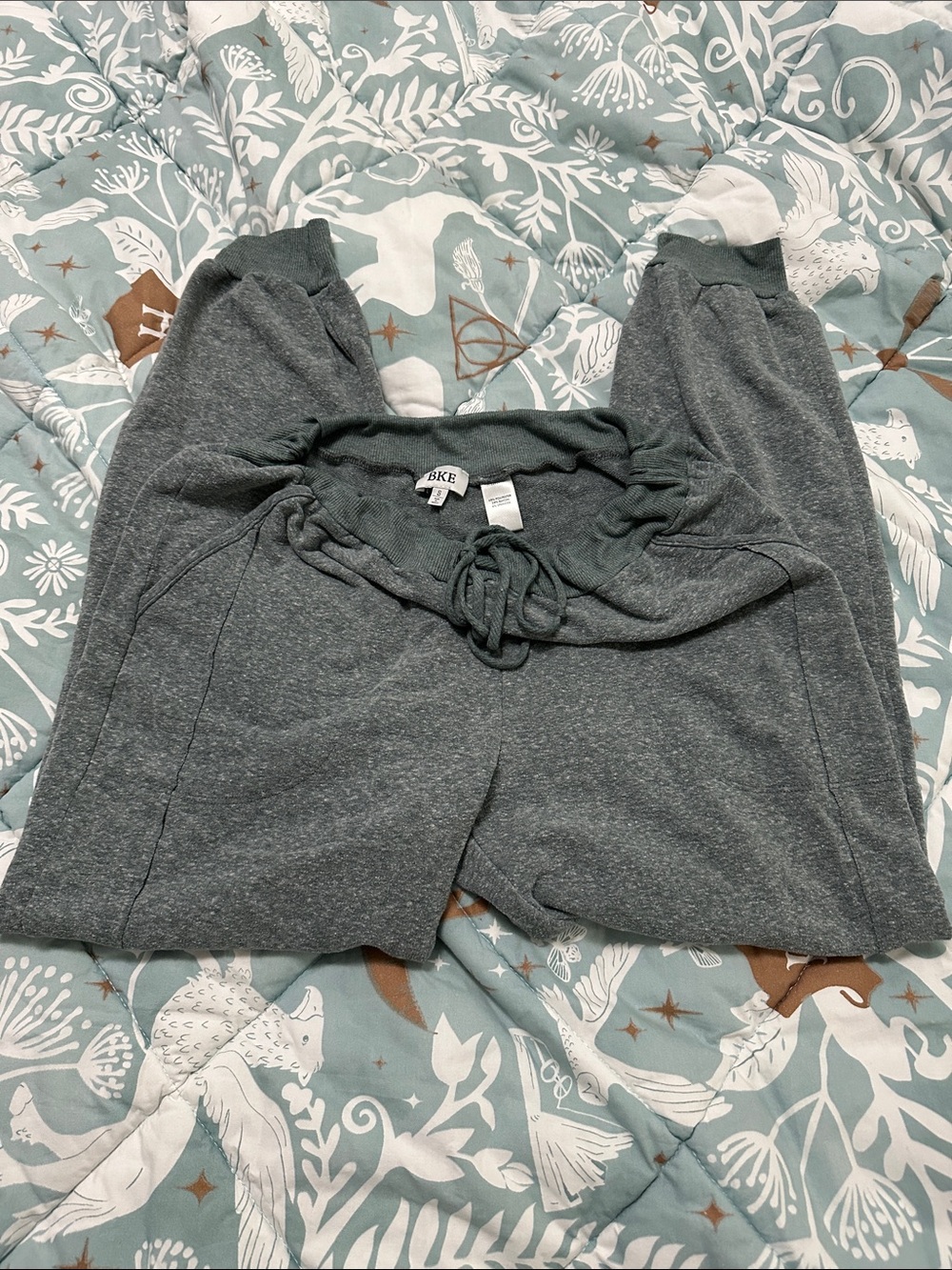 BKE Dark Sage Green Drawstring Lounge Pants